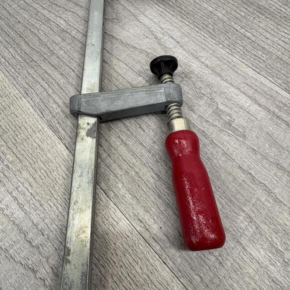 Vintage German Made Sliding Bar Clamp Red Wood Handle Made in Germany Tool - Picture 4 of 13